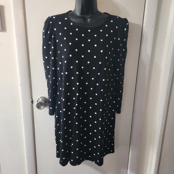 Old Navy Dresses & Skirts - Old Navy Dress Woman's Size Large Black White Polkadot Long Sleeve Tunic